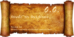 Osváth Ovidiusz névjegykártya